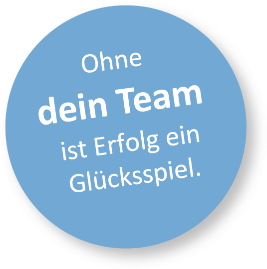 Ohne dein Team ist Erfolg ein Glücksspiel.