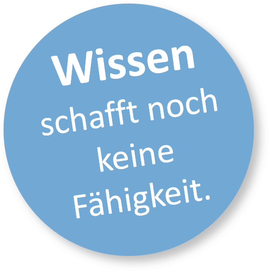 Wissen schafft noch keine Fähigkeit.